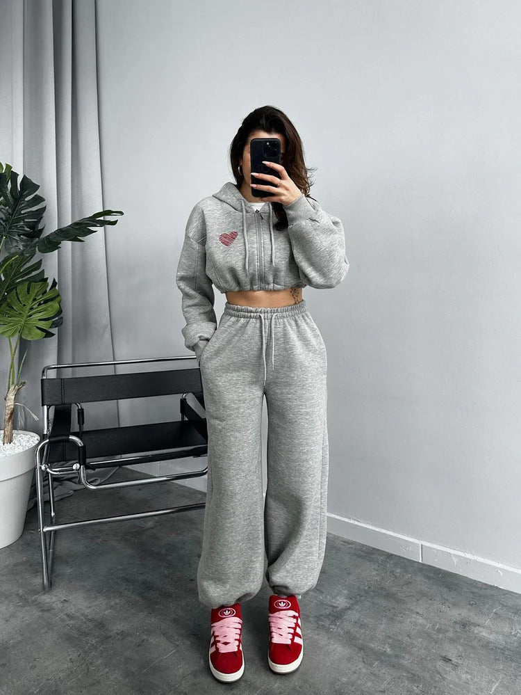 Damen Sportanzug Hoodie Jogginghose Set Bequem
