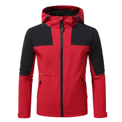 Herren Windbreaker Jacke Waterproof Mit Kapuze und Taschen
