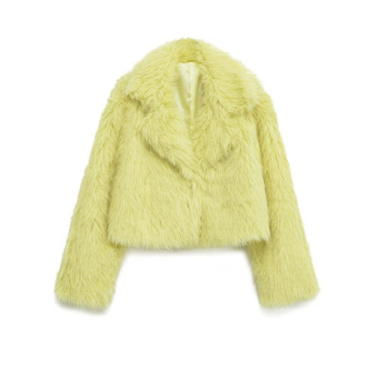 Damen Fellblazer Elegant Lang