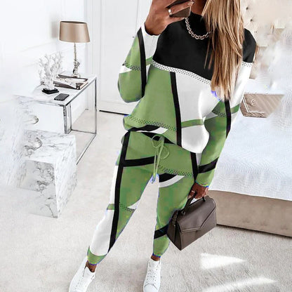 Damen Sportliche Lounge-Set Geometrisch Trendy