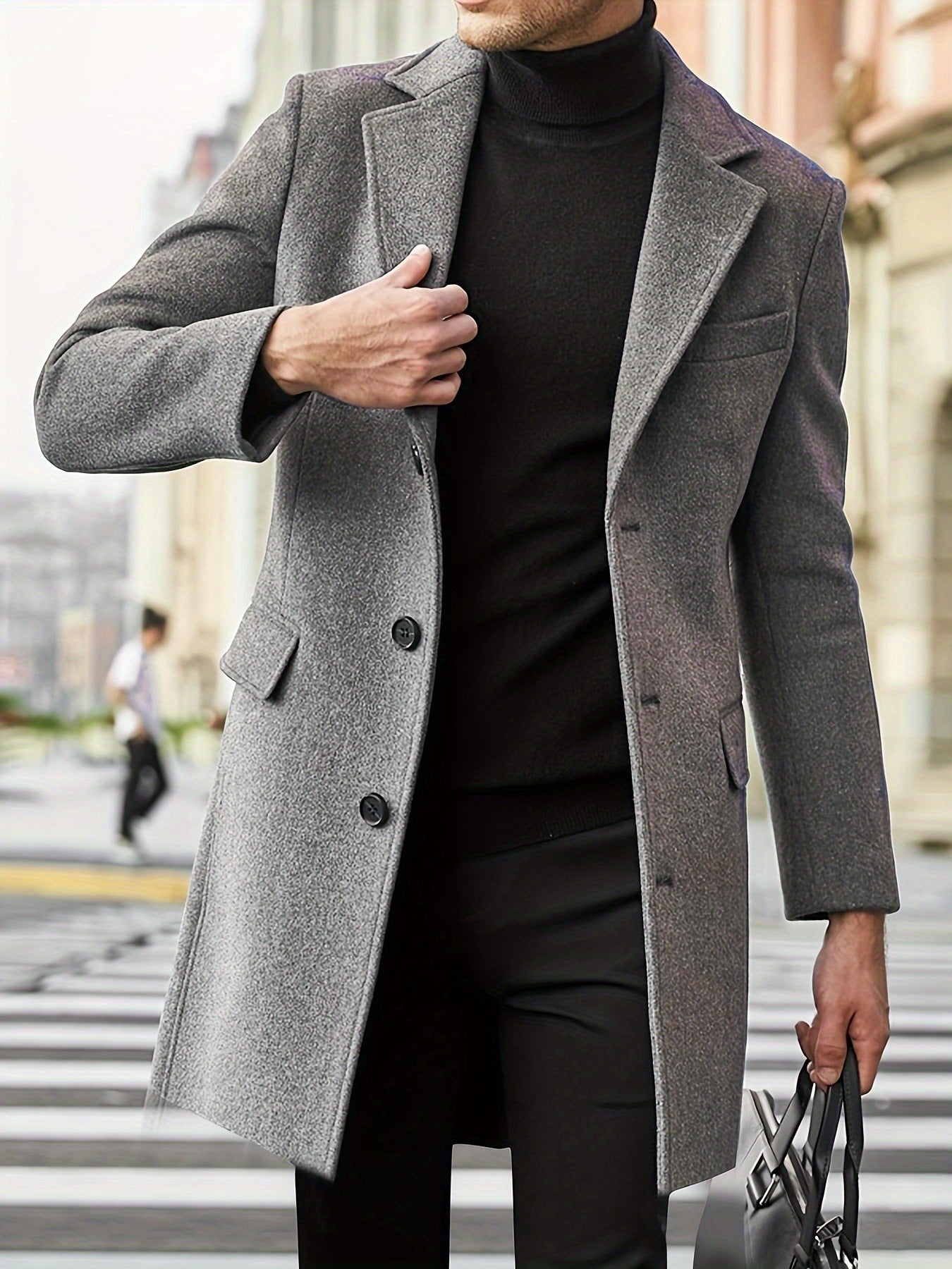 Herren Wollmantel Elegantes Design Klassisch