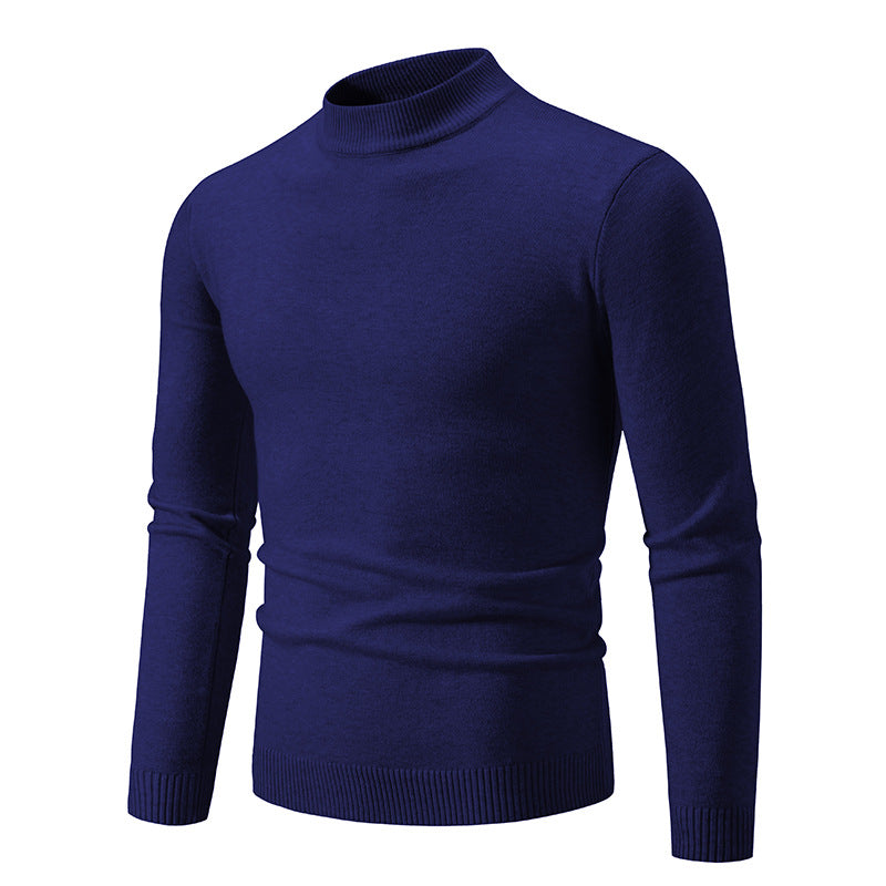 Herren Pullover Fein Strick Hochkragen Elegant