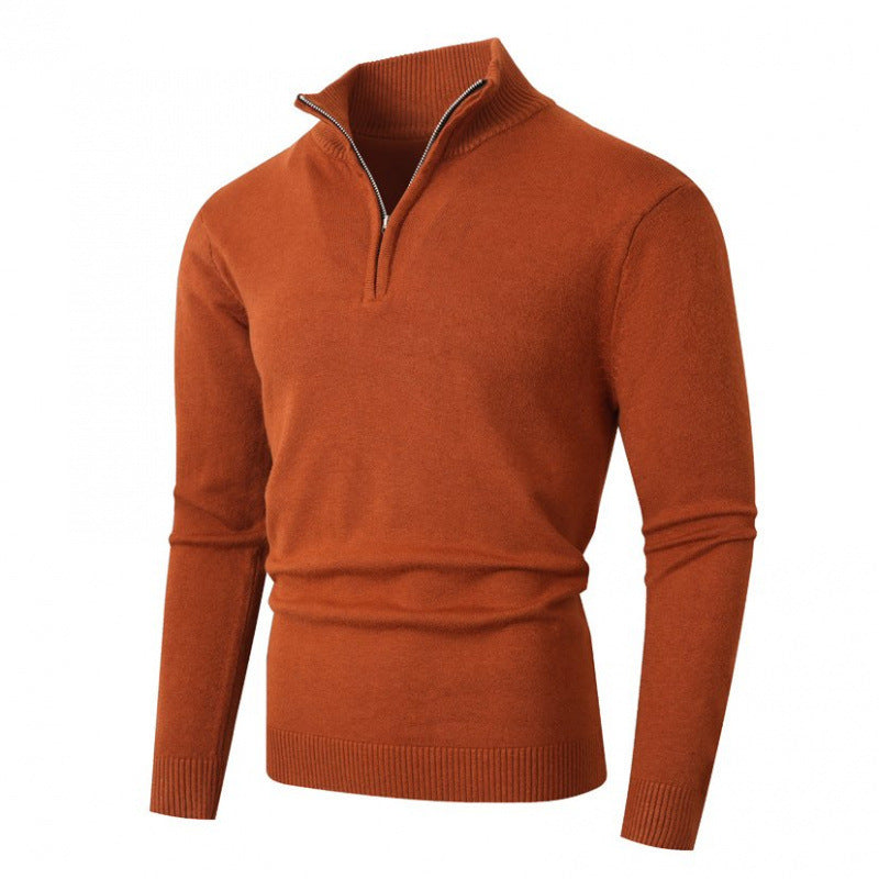 Modischer Herren Strickpullover Reißverschluss Kragen