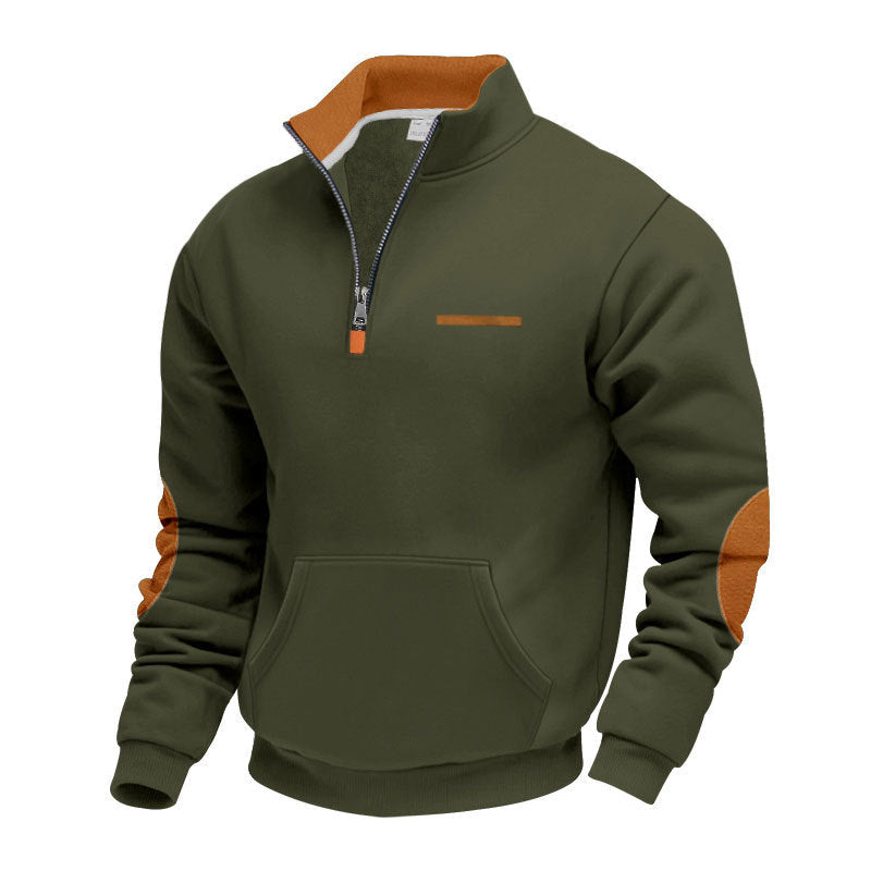 Herren Kapuzenpullover Modern Halbzipper Farbenfroh