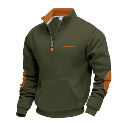 Herren Kapuzenpullover Modern Halbzipper Farbenfroh