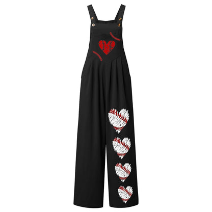 Damen Latzhose Herz-Muster Trendy Chic