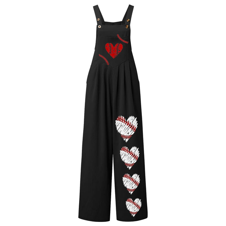 Damen Latzhose Herz-Muster Trendy Chic