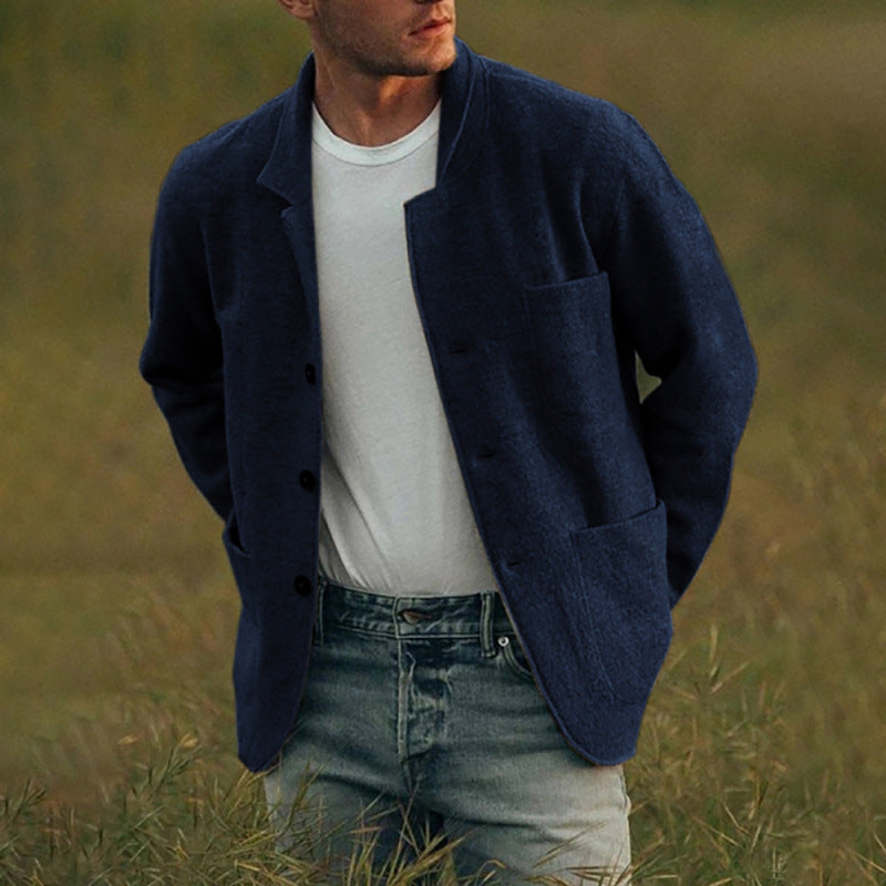 Herren Cardigan Bequem Stilvoll mit Taschen