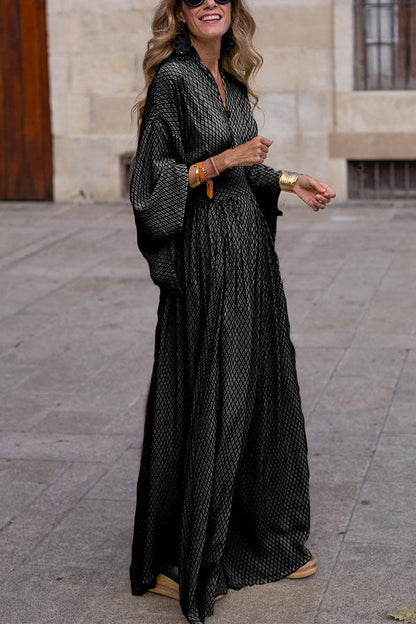 Damen Maxikleid Elegant Weit Ärmel Sommerkleid