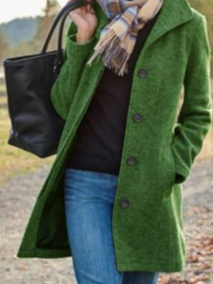 Damen Wollmantel Elegant Klassisch