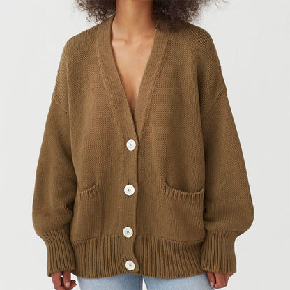 Damen Grobstrick Cardigan Übergröße Stilvoll