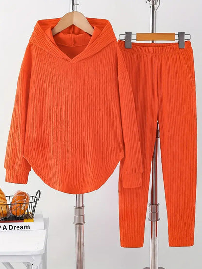 Damen Sweatanzug Lässig Strukturiert Komfort Set