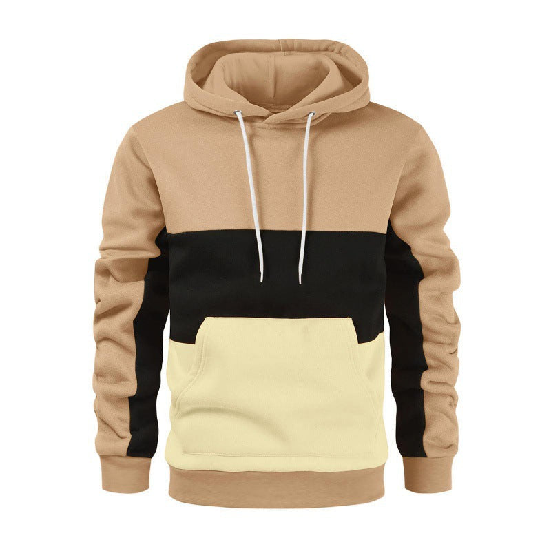 Männer Sportpullover Kapuze Kontrast Farben Trendy
