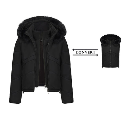 Damen Wendejacke Kunstfell Mantel Modern