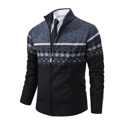 Herren Strickjacke Modern Hochkragen Design