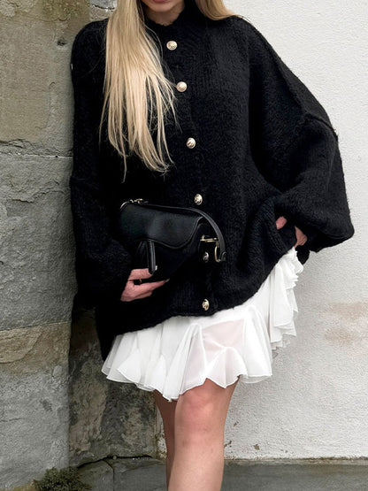 Weite Strickjacke Damen Bequem Oversized