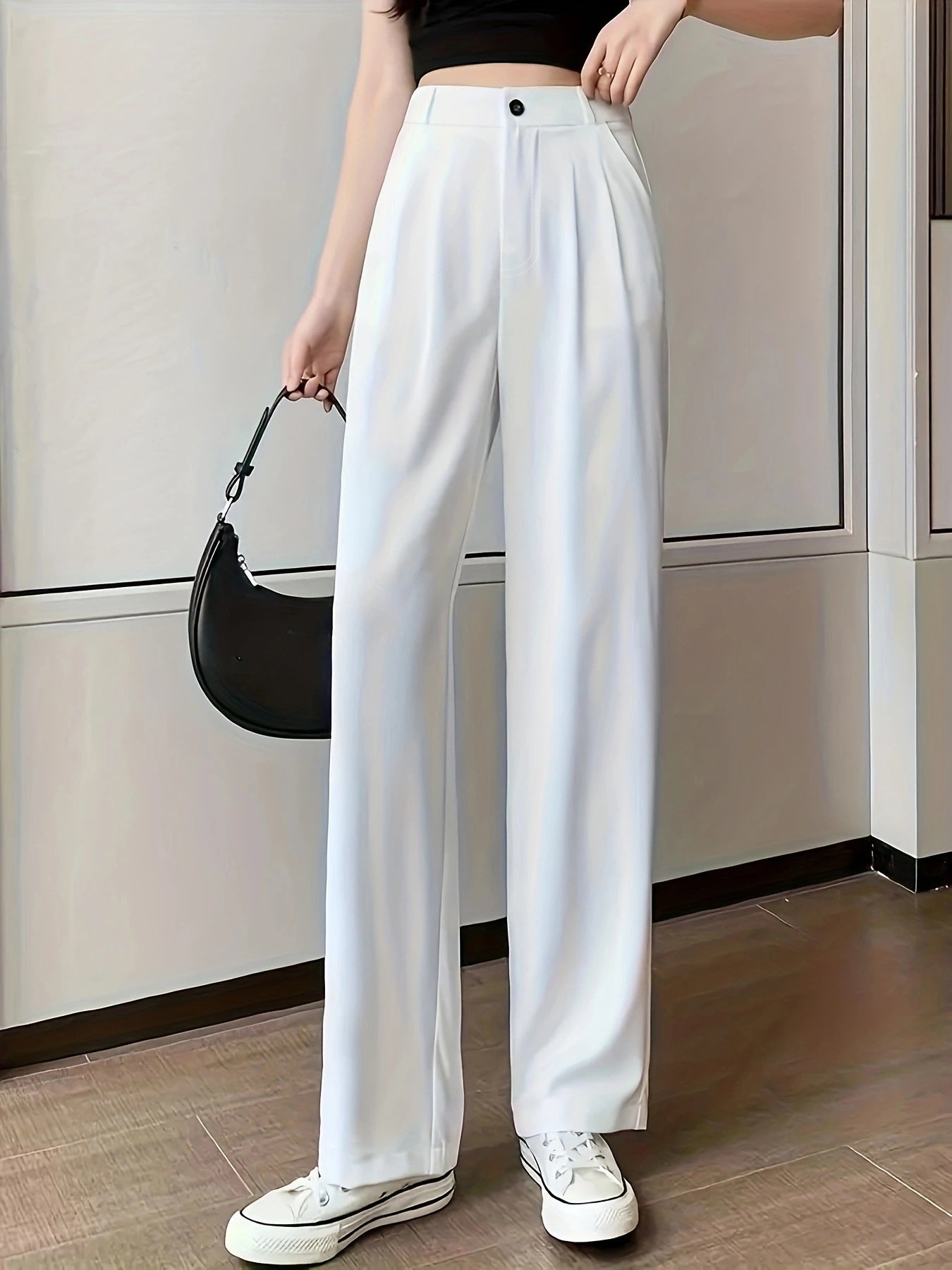 Damenweite Hochbundhose Bequem Elegant - IdealeKleiden