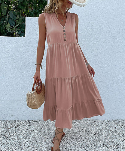 Damen Sommerkleid Rüschendetails Freizeit Kleid