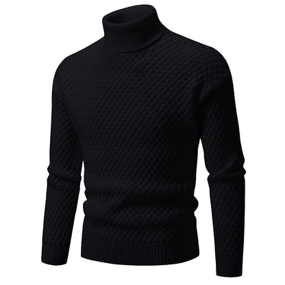 Herren Rollkragenpullover Strukturiert Modern Style