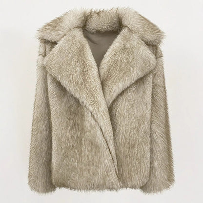 Damen Kunstpelz-Jacke Stylische Wintermode