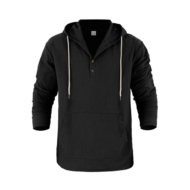 Herren Kapuzenpullover Mit Taschen Und Knöpfen
