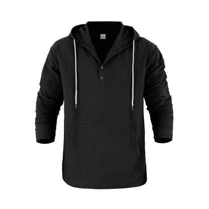 Herren Kapuzenpullover Mit Taschen Und Knöpfen