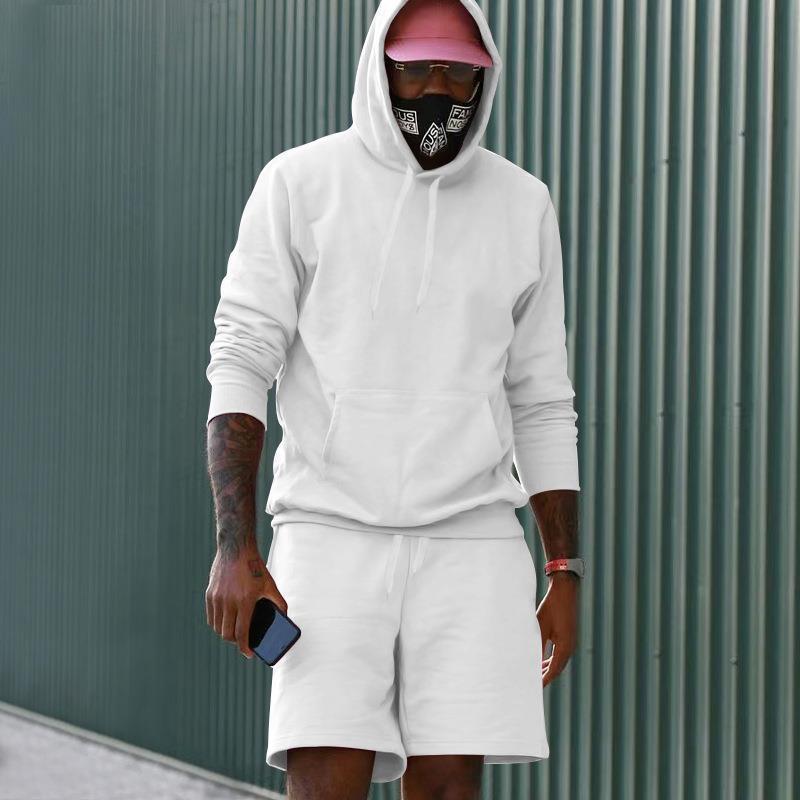 Herren Sportset Sweat Hoodie Shorts Komfort