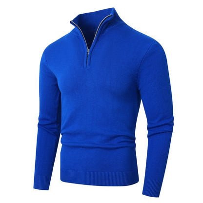 Herren Pullover Modern Halbzipper Strukturstoff