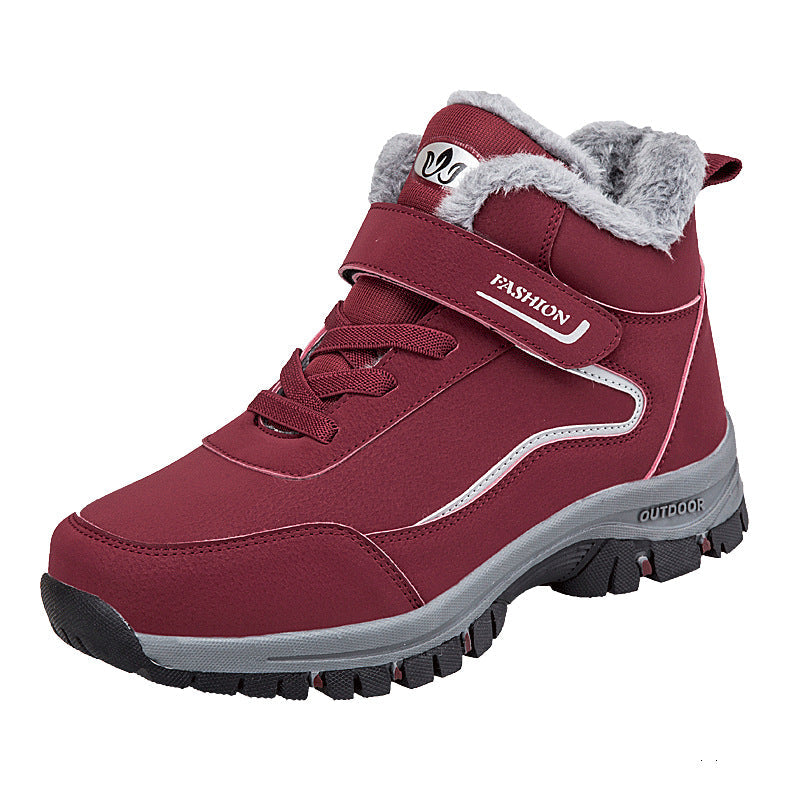 Damen Wanderschuhe Warm Gefüttert Klettverschluss