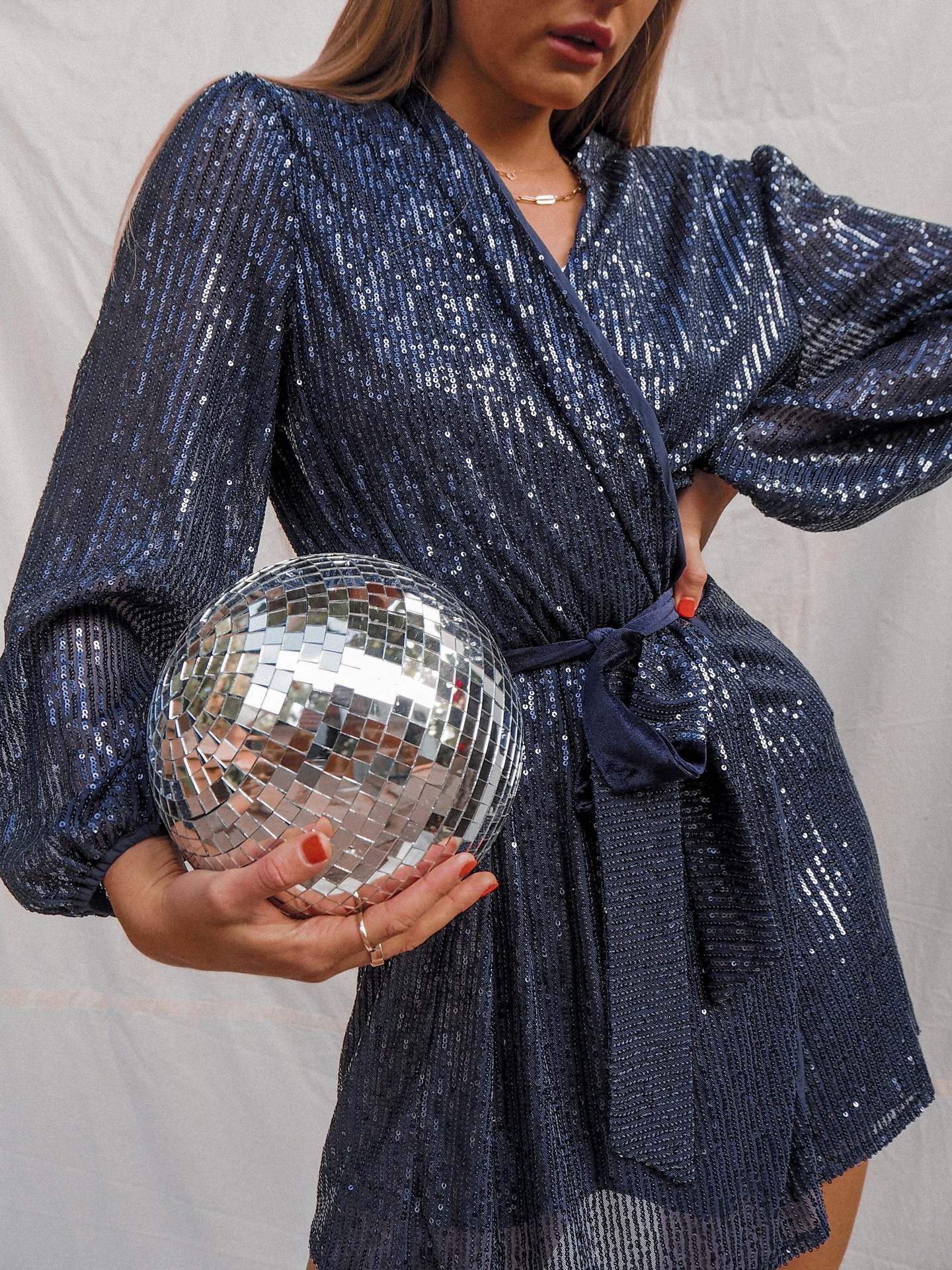 Damen Abendkleid Glitzer V-Ausschnitt Elegant