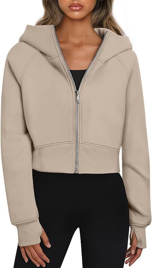 Damen Sportlich Kurzarm Kapuzenpullover Mit Reißverschluss