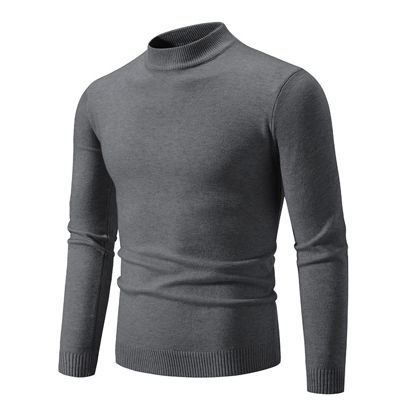 Herren Pullover Fein Strick Hochkragen Elegant