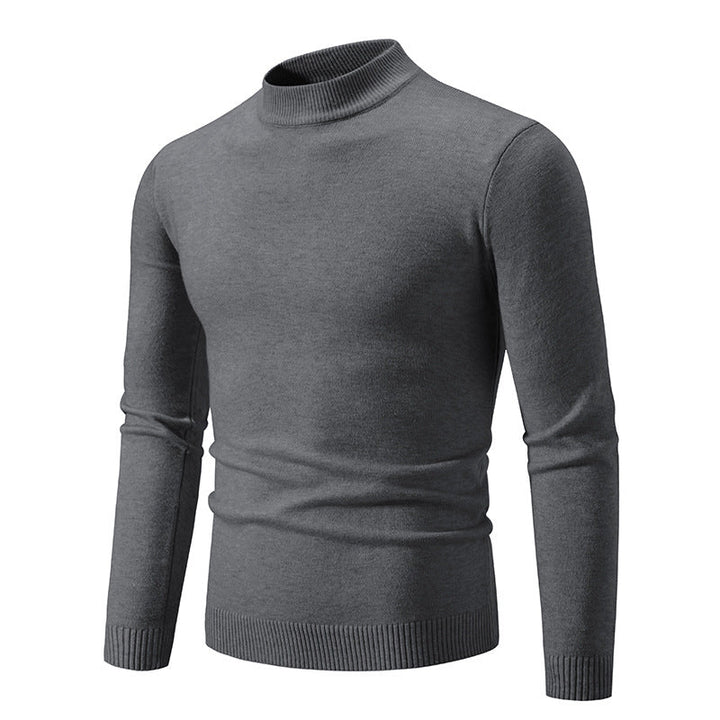 Herren Pullover Fein Strick Hochkragen Elegant