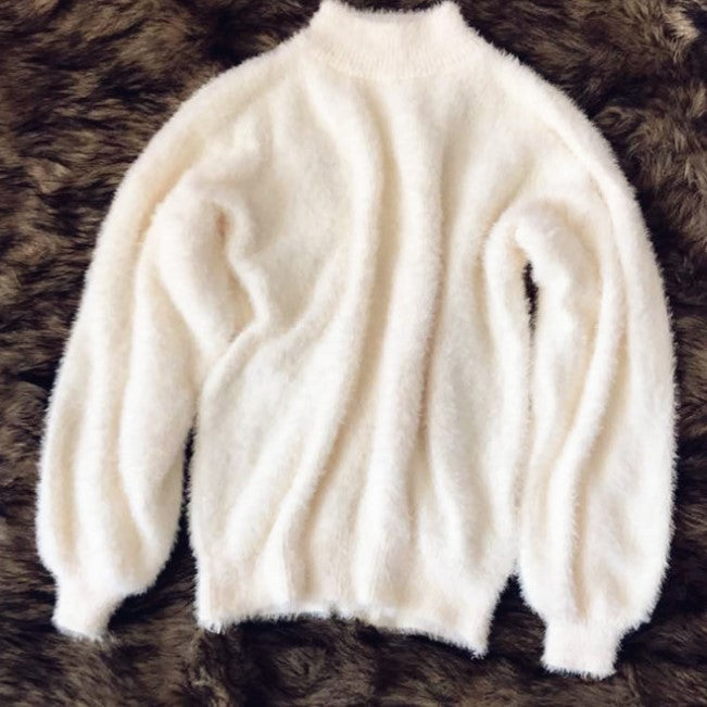 Damen Rollkragenpullover Weich Strukturiert