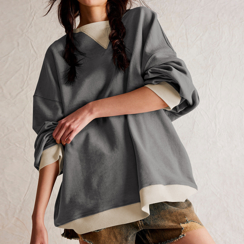 Damen Sweatshirt Oversized Weich Modern