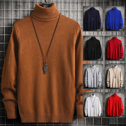 Herren Rollkragenpullover Aus Wolle Elegant Modern