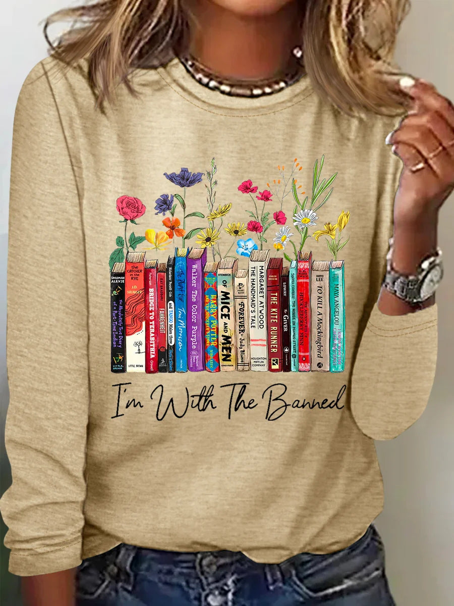 Damen Blumen-Shirt Langarm Romantic Look