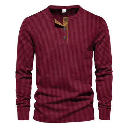 Herren Langarmshirt Strukturiert Modernes Design