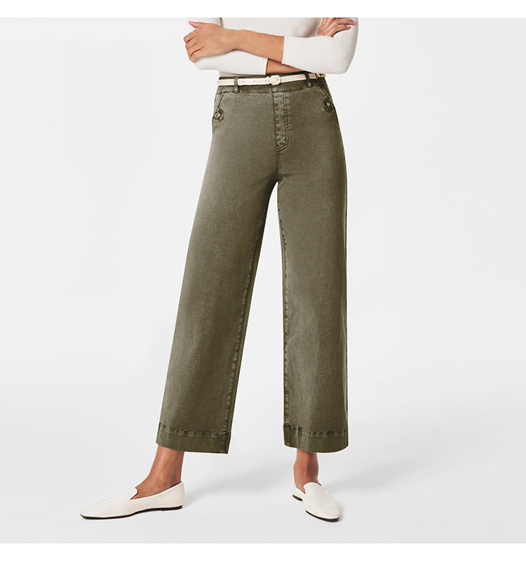 Damen Hose Weit Bequem Elegant Geschnitten