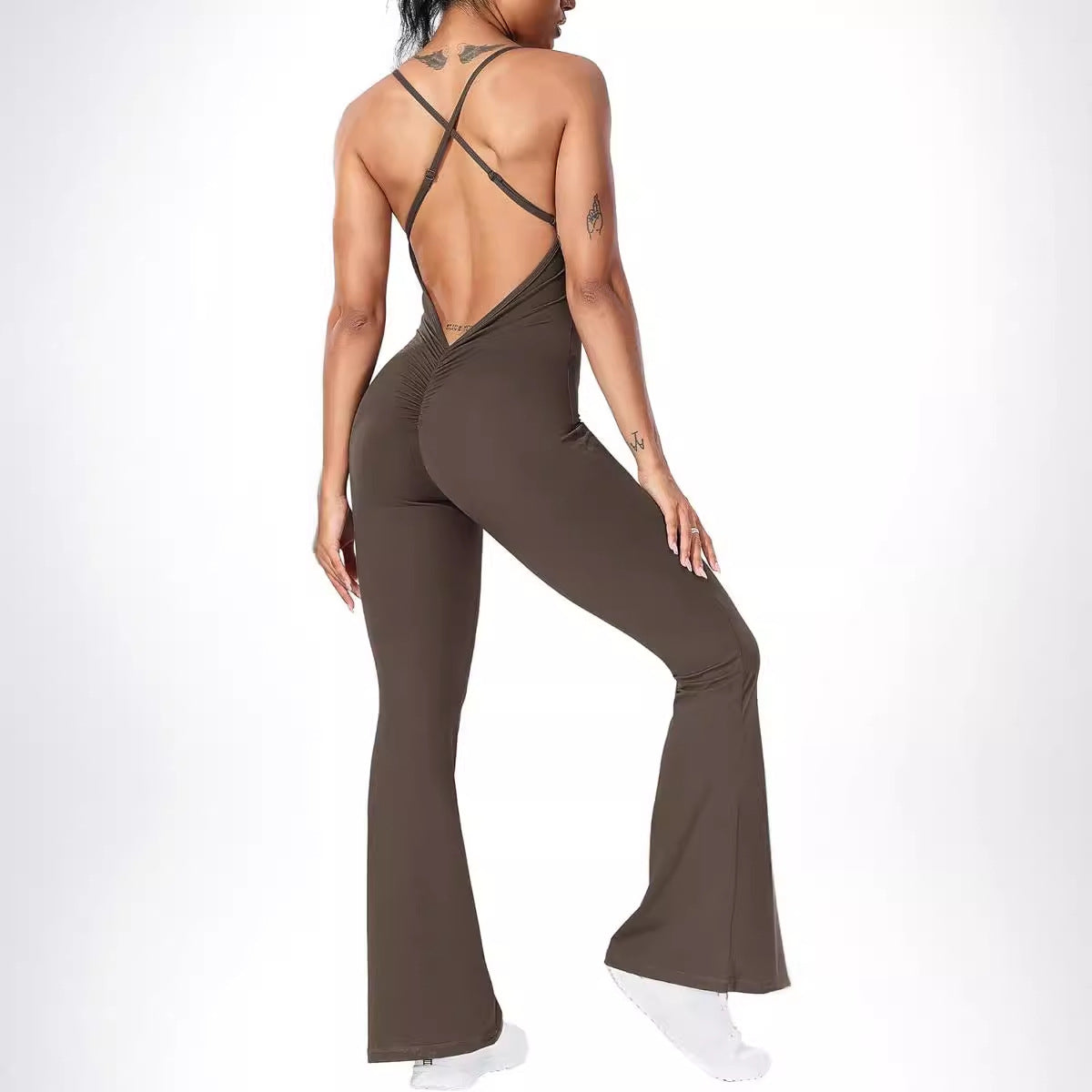 Damen Jumpsuit Sportlich Chic U-Ausschnitt - IdealeKleiden
