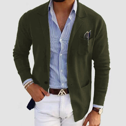 Herren Strickblazer Elegant Mit Praktischen Taschen