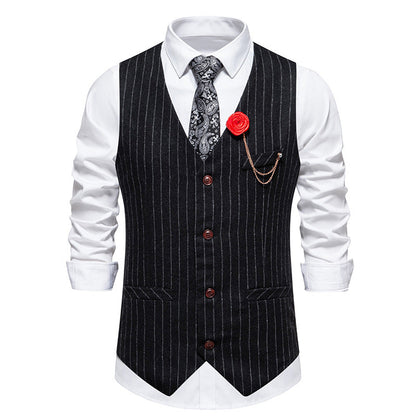 Herren Weste Slim Fit Hahnentrittmuster Elegant