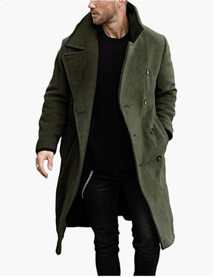 Herren Wollmantel Modern Doppelrevers Stil