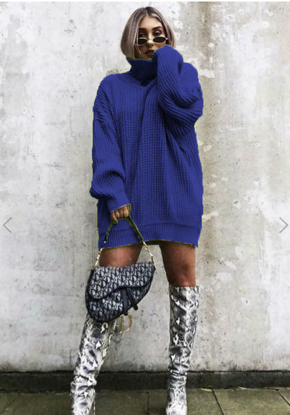Damen Strickpullover Oversized Waffelmuster Trendy Style