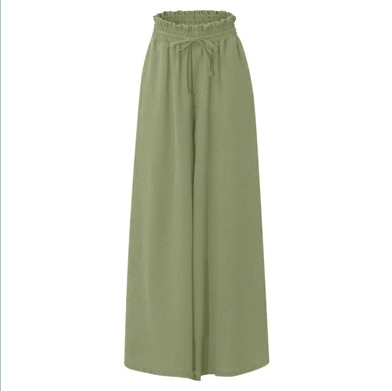 Damen Hose Elegant Weit mit Gummizug und Taschen