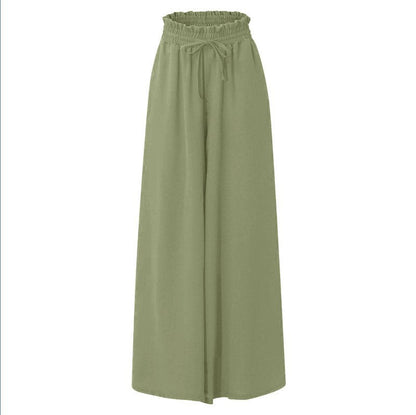 Damen Hose Elegant Weit mit Gummizug und Taschen