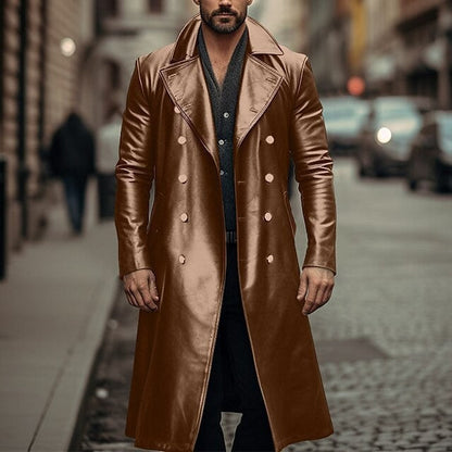 Herren Trenchcoat Elegantes Design Glanzstoff