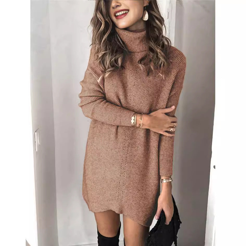 Strickkleid Damen Weich Übergrößes Design