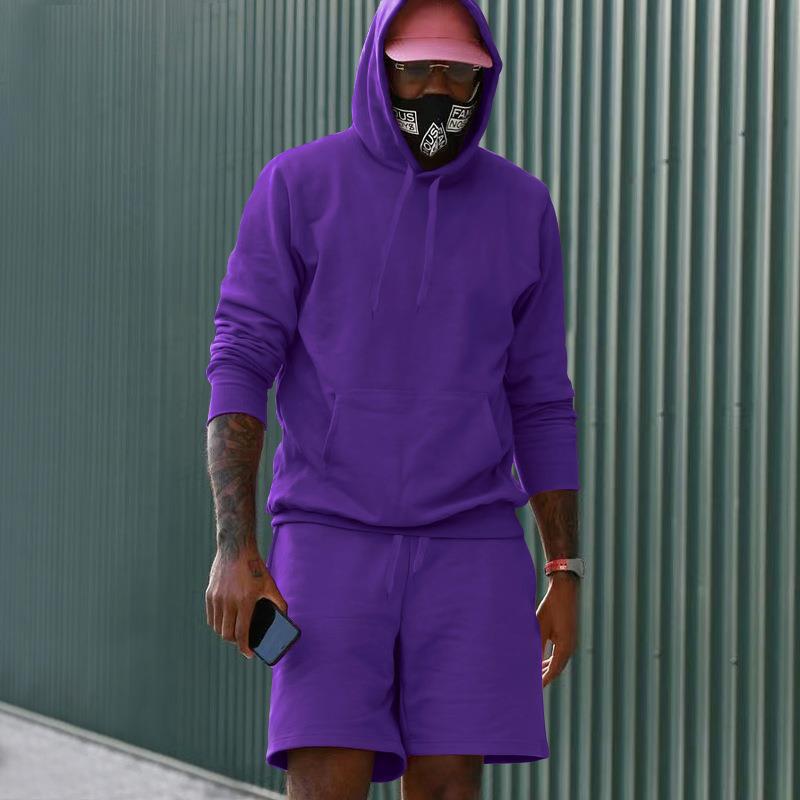 Herren Sportset Sweat Hoodie Shorts Komfort