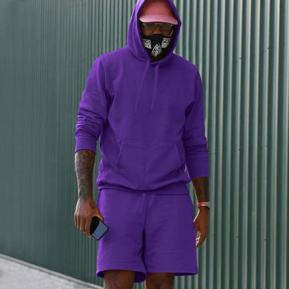 Herren Sportset Sweat Hoodie Shorts Komfort